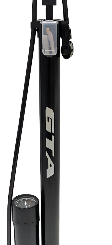 Bomba De Ar Manual C/ Manômetro Bidirect Bico Presta Grosso Cor Preto